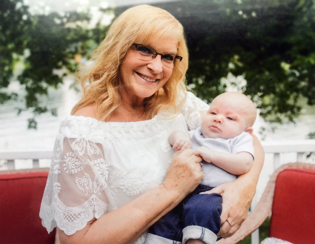 photo of Maker, Kathy. Our Kathy denim tote is named after its Maker, Kathy.